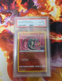 Radiant Charizard 11/78, Radiant Holo Pokemon TCG Sw&Sh Pokemon GO PSA 10 GEM MT - Image 1