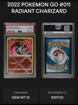 Radiant Charizard 11/78, Radiant Holo Pokemon TCG Sw&Sh Pokemon GO PSA 10 GEM MT - Image 3