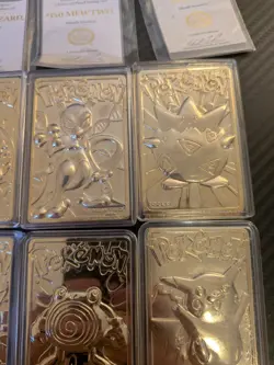 Pokemon 23K Gold Plated Trading Cards 1999 Burger King Full set w/ COA Charizard - Image 3