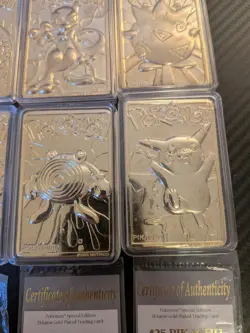 Pokemon 23K Gold Plated Trading Cards 1999 Burger King Full set w/ COA Charizard - Image 4