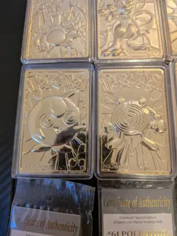 Pokemon 23K Gold Plated Trading Cards 1999 Burger King Full set w/ COA Charizard - Image 5
