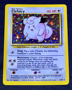 1999 Pokemon CLEFAIRY Base Set HOLO BLEED Misprint ERROR Card 5/102 Rare WotC NM - Image 3