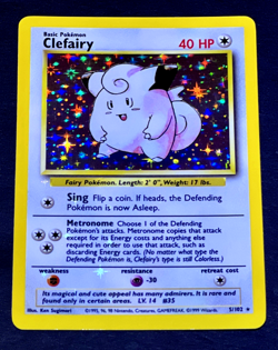 1999 Pokemon CLEFAIRY Base Set HOLO BLEED Misprint ERROR Card 5/102 Rare WotC NM - Image 4