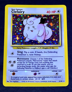 1999 Pokemon CLEFAIRY Base Set HOLO BLEED Misprint ERROR Card 5/102 Rare WotC NM - Image 5