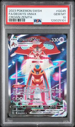 2023 POKEMON SWORD & SHIELD CROWN ZENITH #GG45 FULL ART/DEOXYS VMAX PSA 10 - Image 1