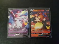 Dark Sylveon V & Lance's Charizard V SWSH Black Star Promos Pokemon Celebrations - Image 1
