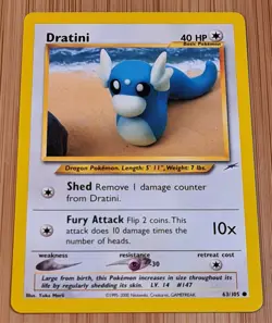 Dratini # 63/105 Common Neo Destiny 2002 Pokemon Englisch Near Mint Vintage - Image 1