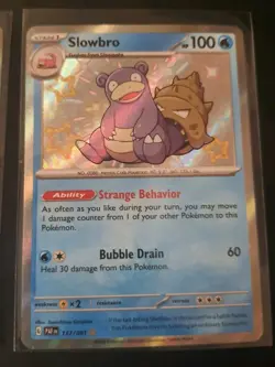 Slowpoke 116/091 & Slowbro 117/091 PAF Paldean Fates NM Pokemon Shiny Baby - Image 4