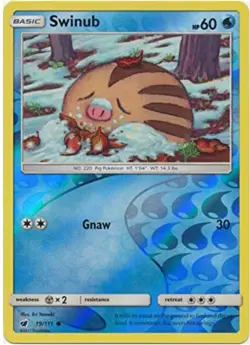 Pokemon REVERSE HOLO SWINUB Crimson Invasion 19/111 NM/Mint PACK FRESH - Image 1