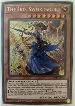 YuGiOh The Iris Swordsoul Secret Rare 1st Edition DAMA-EN009 NM - Image 1