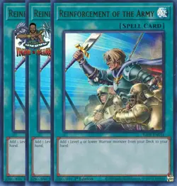 Yugioh! 3x Reinforcement of the Army RA01-EN051 Ultra Rare 1st Ed NM - Image 1