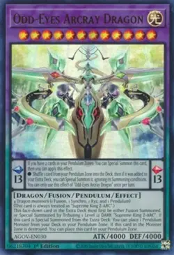 1x (LP) Odd-Eyes Arcray Dragon - AGOV-EN030 - Ultra Rare - 1st Edition YuGiOh - Image 1