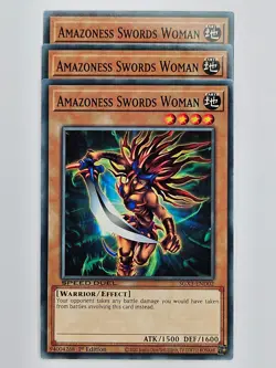 Yu Gi Oh - 3x SGX3-END02 Amazoness Swords Woman - Common - Image 1