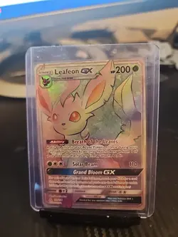 Leafeon GX Prism Holo Card 157/156 Secret Rare Sm-Ultra - Image 1