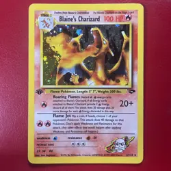 Blaine's Charizard 2/132 Gym Challenge Holo First Edition Pokemon Card - Image 1