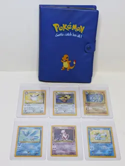 Vintage Pokemon '90s Binder Collection Lot With 148 Cards Halo And More - Image 1