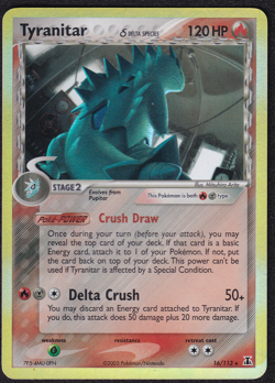 Tyranitar EX 16/113 Delta Species NM Holo Rare 2005 Pokemon Card Arita - Image 1