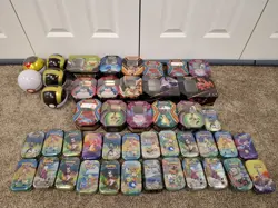 Lot of 52 Pokemon TCG Metal Tins - Empty No Packs No Cards - Two Pics - Ball Tin - Image 1