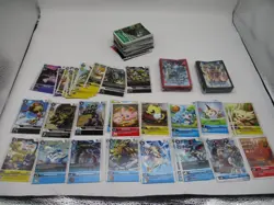 DIGIMON TCG LOT OF OVER 100 CARDS & SLEEVES PREOWNED GOOD CONDITION SOME DOUBLES - Image 1