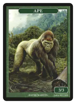 Ape 3/3 Token Artist David Martin MTG Magic Token Givememana - Image 1
