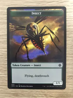Insect / Human Warrior Token MTG Magic Gathering Card NM Starter Commander SCD - Image 1