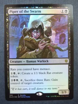 1x FOIL PIPER OF THE SWARM - Throne of Eldraine Promo MTG - Magic the Gathering - Image 1