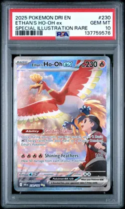 2025 Pokemon Dri En-Destined Rivals #230 SIR Ethan'S Ho-Oh Ex PSA 10 - Image 1