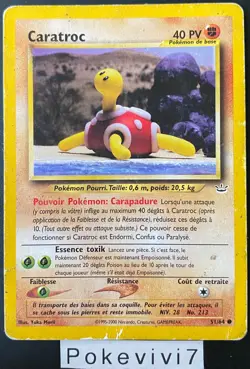 Carte Pokemon CARATROC 51/64 Commune NEO REVELATION Wizards FR OCCASION - Image 1