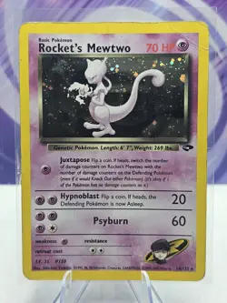 Pokemon TCG: Rocket’s Mewtwo Holo Rare 14/132 Gym Challenge HP - Image 1