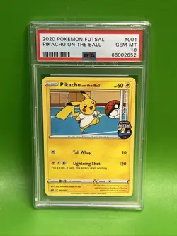 PSA GRADE 10 POKEMON FUTSAL 2020 ON THE BALL FULL SET - PIKACHU EEVEE SCORBUNNY - Image 2