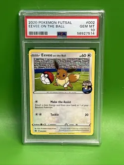PSA GRADE 10 POKEMON FUTSAL 2020 ON THE BALL FULL SET - PIKACHU EEVEE SCORBUNNY - Image 5
