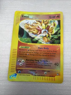 Entei 10/147 -Aquapolis - Vintage Pokemon TCG - WOTC -Reverse Holo Rare - Image 1