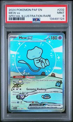 2024 POKEMON PAF EN-PALDEAN FATES SPECIAL ILLUSTRATION RARE #232 MEW EX PSA 9 - Image 1