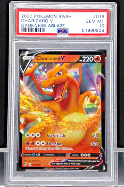 2020 Pokemon Charizard V 019/189 Darkness Ablaze PSA 10 - Image 1