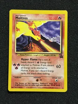 Pokemon Moltres Black Star Promo #21 Naoyo Kimura Corrected (Rare) WOTC NM+ WOW - Image 1