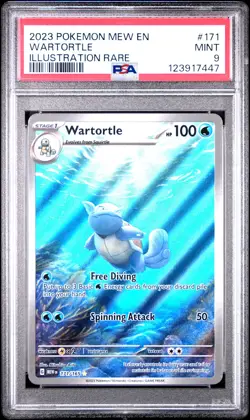 2023 POKEMON MEW EN-151 ILLUSTRATION RARE #171 WARTORTLE PSA 9 - Image 1