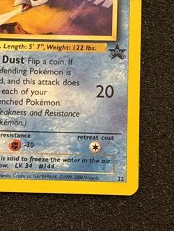 Pokemon Articuno Black Star Promo #22 Naoyo Kimura Corrected (Rare) WOTC NM+ WOW - Image 3