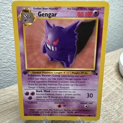 Pokemon TCG Gengar First Edition Non Holo Fossil Set 20/62 1999 Vintage Rare - Image 1