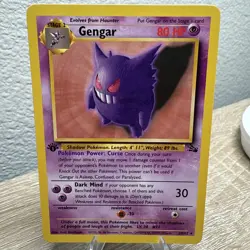 Pokemon TCG Gengar First Edition Non Holo Fossil Set 20/62 1999 Vintage Rare - Image 2