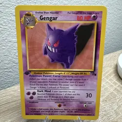 Pokemon TCG Gengar First Edition Non Holo Fossil Set 20/62 1999 Vintage Rare - Image 3