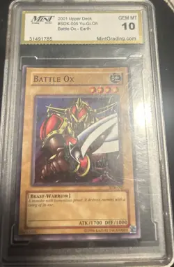 Yu-Gi-Oh! TCG Battle Ox 1996 Mint Grading 10 - Image 1