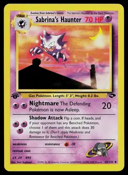 Pokemon Card - Sabrina's Haunter Gym Challenge 55/132 Uncommon 1st Edition - Image 1