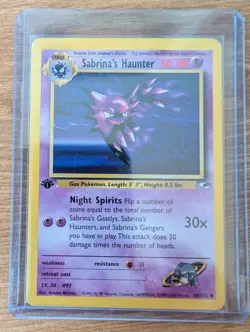 Sabrina's Haunter 1st Edition Gym Heroes 58/132 Non Holo Pokemon Card LP Vintage - Image 2
