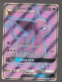 Espeon GX 140/149 Full Art Secret Rare Sun & Moon Holo Pokemon Card NM - Image 1