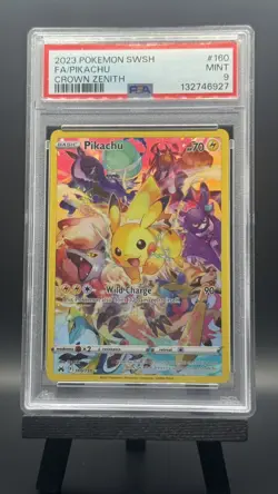Pokemon TCG Pikachu Crown Zenith 160/159 Holo Secret Rare PSA 9 Graded Card - Image 1