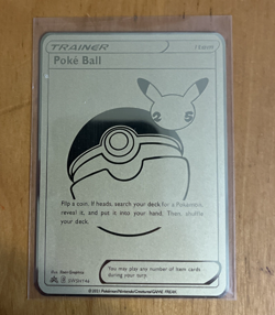 ❤‍🔥Gold Metal Poke Ball Promo SWSH146 Fan Art Card Gold Metal Card❤‍🔥 - Image 1