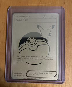 ❤‍🔥Gold Metal Poke Ball Promo SWSH146 Fan Art Card Gold Metal Card❤‍🔥 - Image 3