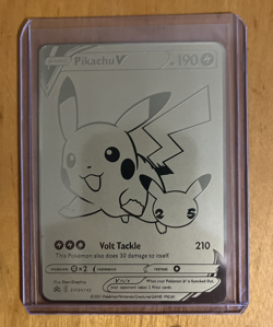 ❤‍🔥Gold Metal Pikachu V Promo SWSH145 Fan Art Card Gold Metal Card❤‍🔥 - Image 1