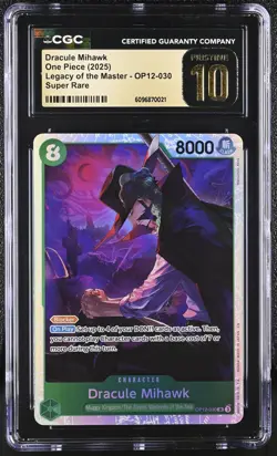 Dracula Mihawk SR OP12-030 Legacy of Master ONE PIECE Card Game CGC PRISTINE 10 - Image 1