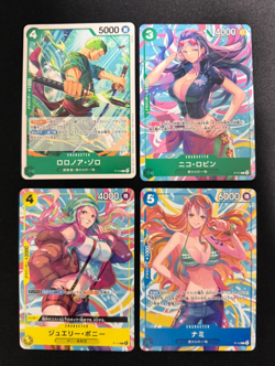 One Piece Card Game TCG Roronoa Zoro Nami Nico Robin Bandai Japan V-Jump Version - Image 1